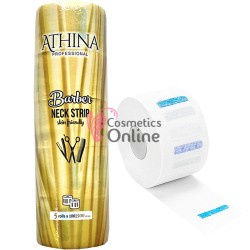 Rola hartie grofata de frizerie, gulere hartie x 5 buc, culoare alba, Athina, art 1901